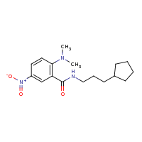 2d structure of N-(3-cyclopentylpropyl)-2-(dimethylamino)-5-nitrobenzamide