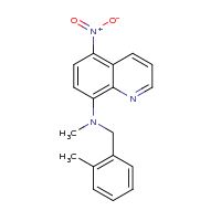 2d structure of N-methyl-N-[(2-methylphenyl)methyl]-5-nitroquinolin-8-amine