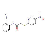 2d structure of N-(2-cyanophenyl)-2-[(5-nitropyridin-2-yl)sulfanyl]acetamide