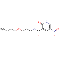 2d structure of N-(3-butoxypropyl)-5-nitro-2-oxo-1,2-dihydropyridine-3-carboxamide