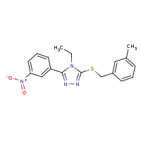2d structure of 4-ethyl-3-{[(3-methylphenyl)methyl]sulfanyl}-5-(3-nitrophenyl)-4H-1,2,4-triazole