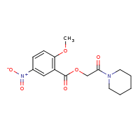 2d structure of 2-oxo-2-(piperidin-1-yl)ethyl 2-methoxy-5-nitrobenzoate