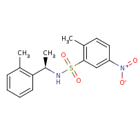 2d structure of 2-methyl-N-[(1R)-1-(2-methylphenyl)ethyl]-5-nitrobenzene-1-sulfonamide