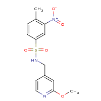 2d structure of N-[(2-methoxypyridin-4-yl)methyl]-4-methyl-3-nitrobenzene-1-sulfonamide