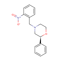 2d structure of (2S)-4-[(2-nitrophenyl)methyl]-2-phenylmorpholine