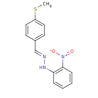 2d structure of (E)-1-{[4-(methylsulfanyl)phenyl]methylidene}-2-(2-nitrophenyl)hydrazine