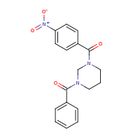 2d structure of 1-benzoyl-3-[(4-nitrophenyl)carbonyl]-1,3-diazinane