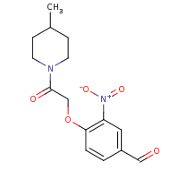 2d structure of 4-[2-(4-methylpiperidin-1-yl)-2-oxoethoxy]-3-nitrobenzaldehyde