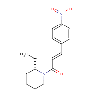 2d structure of (2E)-1-[(2S)-2-ethylpiperidin-1-yl]-3-(4-nitrophenyl)prop-2-en-1-one