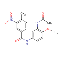 2d structure of N-(3-acetamido-4-methoxyphenyl)-4-methyl-3-nitrobenzamide