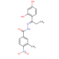 2d structure of N'-[(1E)-1-(2,4-dihydroxyphenyl)propylidene]-3-methyl-4-nitrobenzohydrazide