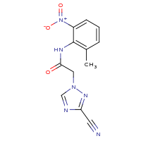 2d structure of 2-(3-cyano-1H-1,2,4-triazol-1-yl)-N-(2-methyl-6-nitrophenyl)acetamide