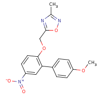 2d structure of 5-[2-(4-methoxyphenyl)-4-nitrophenoxymethyl]-3-methyl-1,2,4-oxadiazole