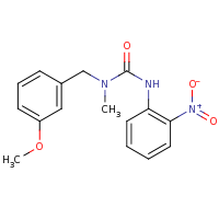 2d structure of 3-[(3-methoxyphenyl)methyl]-3-methyl-1-(2-nitrophenyl)urea
