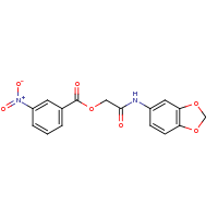 2d structure of [(2H-1,3-benzodioxol-5-yl)carbamoyl]methyl 3-nitrobenzoate