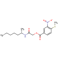 2d structure of {[(2S)-heptan-2-yl]carbamoyl}methyl 4-(methylsulfanyl)-3-nitrobenzoate