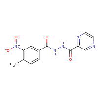 2d structure of N'-[(4-methyl-3-nitrophenyl)carbonyl]pyrazine-2-carbohydrazide