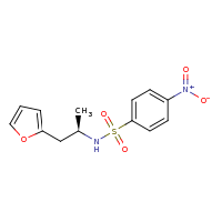 2d structure of N-[(2R)-1-(furan-2-yl)propan-2-yl]-4-nitrobenzene-1-sulfonamide