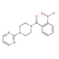 2d structure of 2-{4-[(2-nitrophenyl)carbonyl]piperazin-1-yl}pyrimidine