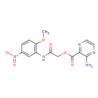 2d structure of [(2-methoxy-5-nitrophenyl)carbamoyl]methyl 3-aminopyrazine-2-carboxylate