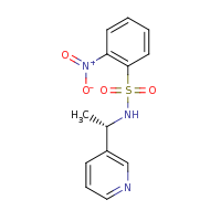 2d structure of 2-nitro-N-[(1S)-1-(pyridin-3-yl)ethyl]benzene-1-sulfonamide