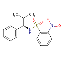 2d structure of N-[(1R)-2-methyl-1-phenylpropyl]-2-nitrobenzene-1-sulfonamide