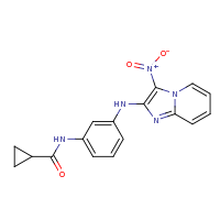 2d structure of N-[3-({3-nitroimidazo[1,2-a]pyridin-2-yl}amino)phenyl]cyclopropanecarboxamide