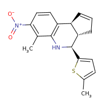2d structure of (3aS,4S,9bS)-6-methyl-4-(5-methylthiophen-2-yl)-7-nitro-3H,3aH,4H,5H,9bH-cyclopenta[c]quinoline