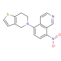 2d structure of 8-nitro-5-{4H,5H,6H,7H-thieno[3,2-c]pyridin-5-yl}isoquinoline