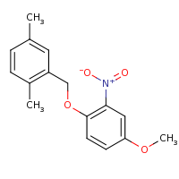 2d structure of 2-(4-methoxy-2-nitrophenoxymethyl)-1,4-dimethylbenzene