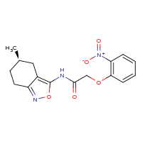 2d structure of N-[(5R)-5-methyl-4,5,6,7-tetrahydro-2,1-benzoxazol-3-yl]-2-(2-nitrophenoxy)acetamide