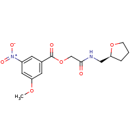 2d structure of {[(2S)-oxolan-2-ylmethyl]carbamoyl}methyl 3-methoxy-5-nitrobenzoate