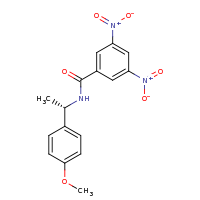 2d structure of N-[(1S)-1-(4-methoxyphenyl)ethyl]-3,5-dinitrobenzamide