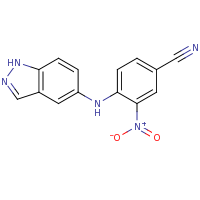 2d structure of 4-(1H-indazol-5-ylamino)-3-nitrobenzonitrile