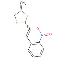 2d structure of (2R,4S)-4-methyl-2-[(E)-2-(2-nitrophenyl)ethenyl]-1,3-dithiolane