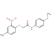 2d structure of N-(4-methoxyphenyl)-2-[(4-methyl-2-nitrophenyl)sulfanyl]acetamide