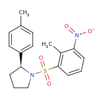 2d structure of (2S)-1-[(2-methyl-3-nitrobenzene)sulfonyl]-2-(4-methylphenyl)pyrrolidine