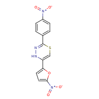 2d structure of 5-(5-nitrofuran-2-yl)-2-(4-nitrophenyl)-4H-1,3,4-thiadiazine