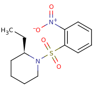 2d structure of (2R)-2-ethyl-1-[(2-nitrobenzene)sulfonyl]piperidine