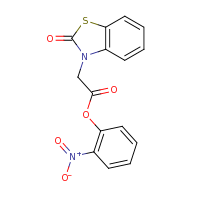 2d structure of 2-nitrophenyl 2-(2-oxo-2,3-dihydro-1,3-benzothiazol-3-yl)acetate
