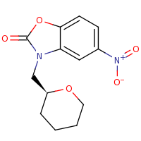 2d structure of 5-nitro-3-[(2S)-oxan-2-ylmethyl]-2,3-dihydro-1,3-benzoxazol-2-one