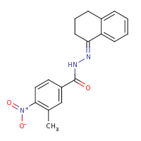 2d structure of 3-methyl-4-nitro-N'-[(1E)-1,2,3,4-tetrahydronaphthalen-1-ylidene]benzohydrazide