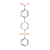 2d structure of 1-(benzenesulfonyl)-4-(5-nitropyridin-2-yl)piperazine