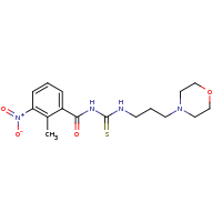 2d structure of 3-[(2-methyl-3-nitrophenyl)carbonyl]-1-[3-(morpholin-4-yl)propyl]thiourea