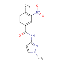 2d structure of 4-methyl-N-(1-methyl-1H-pyrazol-3-yl)-3-nitrobenzamide