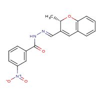 2d structure of N'-[(1E)-[(2S)-2-methyl-2H-chromen-3-yl]methylidene]-3-nitrobenzohydrazide
