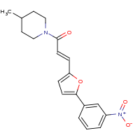 2d structure of (2E)-1-(4-methylpiperidin-1-yl)-3-[5-(3-nitrophenyl)furan-2-yl]prop-2-en-1-one