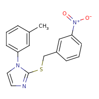 2d structure of 1-(3-methylphenyl)-2-{[(3-nitrophenyl)methyl]sulfanyl}-1H-imidazole