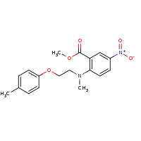 2d structure of methyl 2-{methyl[2-(4-methylphenoxy)ethyl]amino}-5-nitrobenzoate