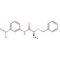 2d structure of (2S)-2-(benzylsulfanyl)-N-(3-nitrophenyl)propanamide